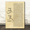 Jimmie Allen Best Shot Rustic Script Song Lyric Print