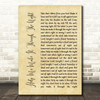 Michael Bublé Help Me Make It Through The Night Rustic Script Song Lyric Print