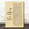 Nickelback Far Away Rustic Script Song Lyric Print