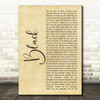 Pearl Jam Black Rustic Script Song Lyric Print