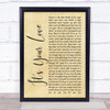 Tim McGraw It's Your Love Rustic Script Song Lyric Quote Print
