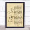 Simon & Garfunkel Kathy's Song Rustic Script Song Lyric Print