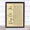 Van Morrison Days Like This Rustic Script Song Lyric Quote Print