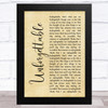 Nat King Cole Unforgettable Rustic Script Song Lyric Music Art Print