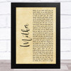 Pink Floyd Mother Rustic Script Song Lyric Music Art Print