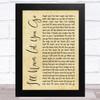 Steelheart I'll Never Let You Go Rustic Script Song Lyric Music Art Print