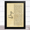 The Kinks Days Rustic Script Song Lyric Music Art Print