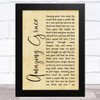 Alan Jackson Amazing Grace Rustic Script Song Lyric Music Art Print