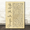 Frank Sinatra Strangers In The Night Rustic Script Song Lyric Music Art Print