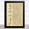 Frank Sinatra Strangers In The Night Rustic Script Song Lyric Music Art Print