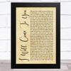 Hanson I Will Come To You Rustic Script Song Lyric Music Art Print