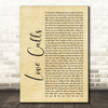 Kem Love Calls Rustic Script Song Lyric Music Art Print