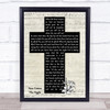 Rob Thomas Now Comes The Night Music Script Christian Memorial Cross Song Lyric Print