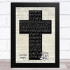 MercyMe I Can Only Imagine Music Script Christian Memorial Cross Song Lyric Music Art Print