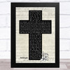 Ray Charles Hallelujah Music Script Christian Memorial Cross Song Lyric Music Art Print