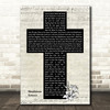 Depeche Mode Blasphemous Rumours Music Script Christian Memorial Cross Song Lyric Music Art Print