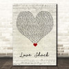 B-52s Love Shack Script Heart Song Lyric Print
