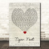 Mud Tiger Feet Script Heart Song Lyric Print