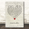 Natalie Taylor Surrender Script Heart Song Lyric Print