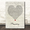 Nathan Dawe Flowers Script Heart Song Lyric Print