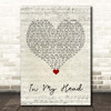 No Doubt In My Head Script Heart Song Lyric Print