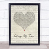 Olly Murs Army Of Two Script Heart Song Lyric Print