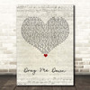 One Direction Drag Me Down Script Heart Song Print