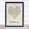 Paolo Nutini Caledonia Script Heart Song Lyric Print