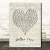 Pearl Jam Better Man Script Heart Song Lyric Print