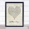 Pearl Jam Better Man Script Heart Song Lyric Print