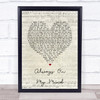 Pet Shop Boys Always On My Mind Script Heart Song Lyric Print
