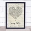 Peter Bjorn And John Young Folks Script Heart Song Lyric Print