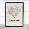 Phil Collins Sussudio Script Heart Song Lyric Print