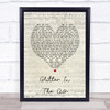 Pink Glitter In The Air Script Heart Song Lyric Print