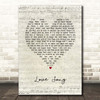 Pink Love Song Script Heart Song Lyric Print