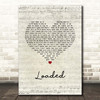 Primal Scream Loaded Script Heart Song Lyric Print