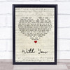Prince With You Script Heart Song Lyric Print