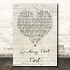 Bayside Landing Feet First Script Heart Song Lyric Print