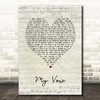 Scouting For Girls My Vow Script Heart Song Lyric Print
