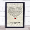 Sia Unstoppable Script Heart Song Lyric Print
