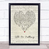 Small Faces All Or Nothing Script Heart Song Lyric Print