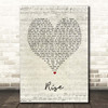 Ben's Brother Rise Script Heart Song Lyric Print