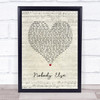 Take That Nobody Else Script Heart Song Lyric Print