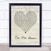 Taylor Ray Holbrook Tie Me Down Script Heart Song Lyric Print