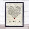Taylor Swift Wonderland Script Heart Song Lyric Print