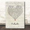 TENDER Outside Script Heart Song Lyric Print