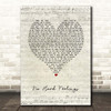 The Avett Brothers No Hard Feelings Script Heart Song Lyric Print