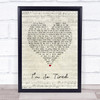 The Beatles Im So Tired Script Heart Song Lyric Print