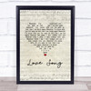 The Cure Love Song Script Heart Song Lyric Print