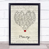 The Flying Lizards Money Script Heart Song Lyric Print